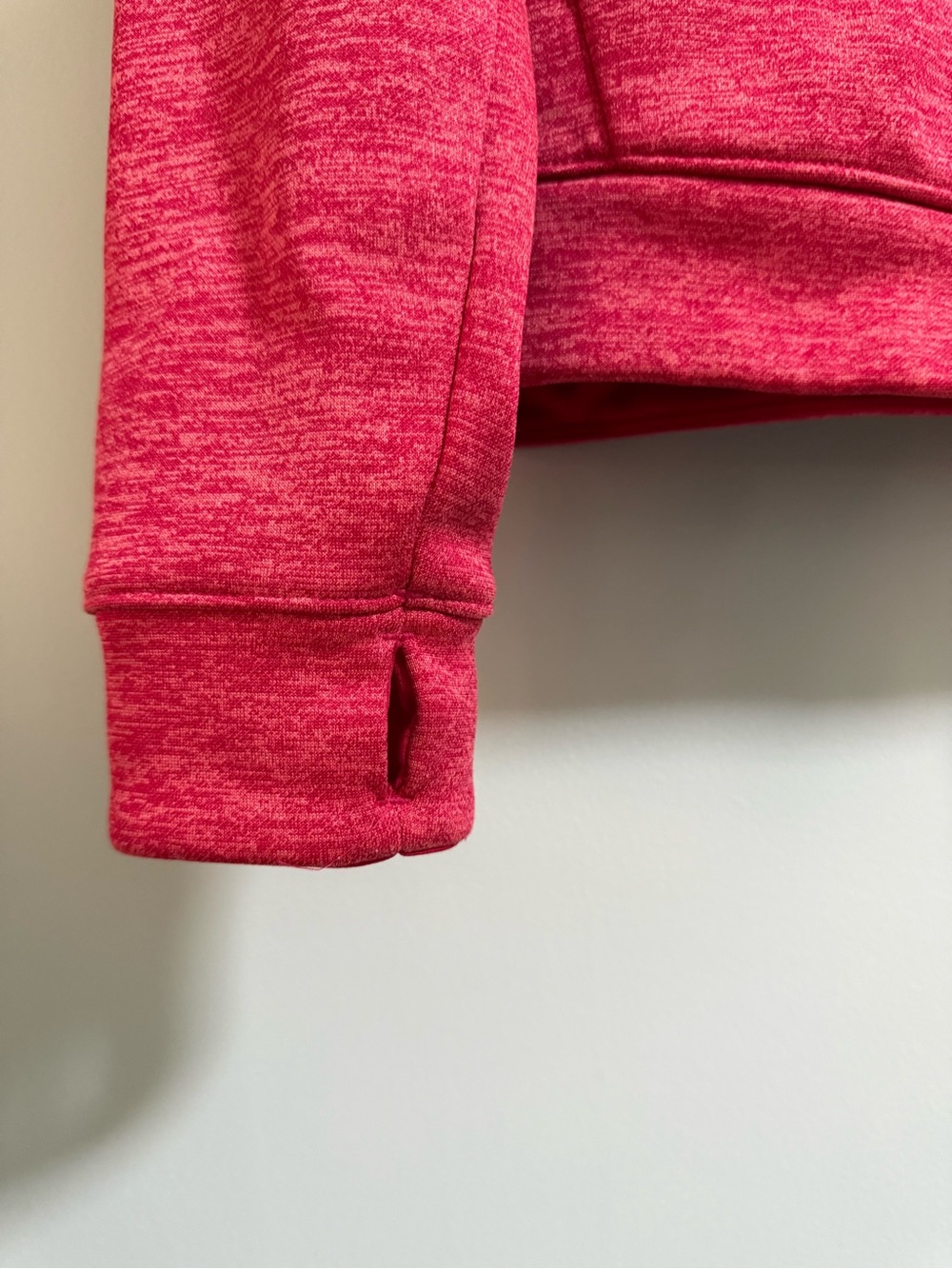 adidas Red Heather Pullover Hoodie for Women - Picture 4 of 6